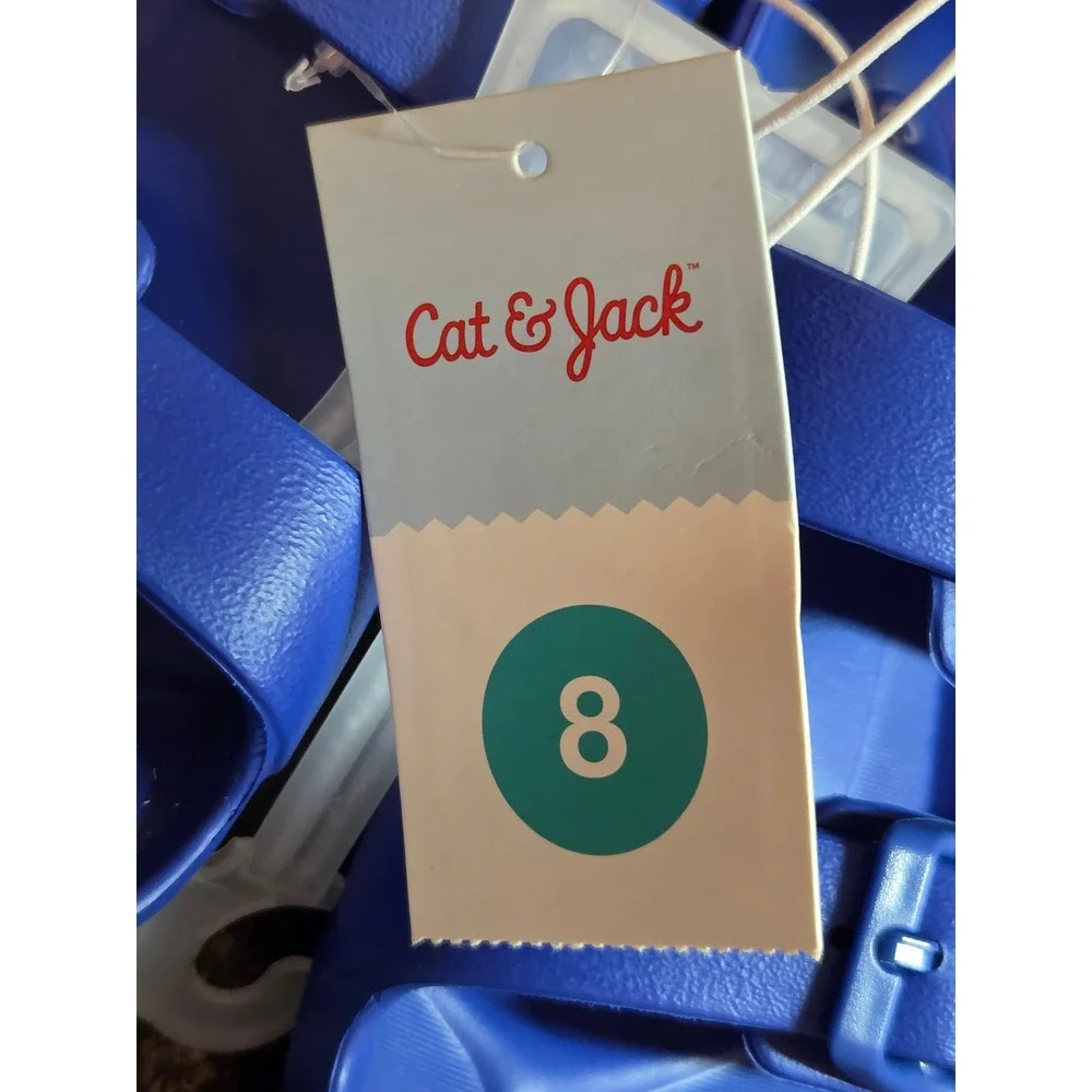 Cat & Jack Toddler Boys Blue EVA Double Buckle Sandals Water Shoes Size 8 NEW